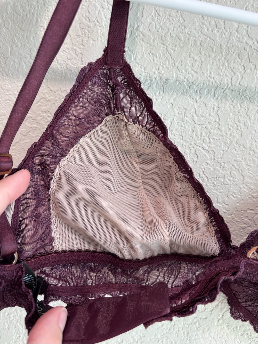 Montelle Intimates Lace Purple Triangle Bralette Bra Women’s Size Small - Picture 5 of 6